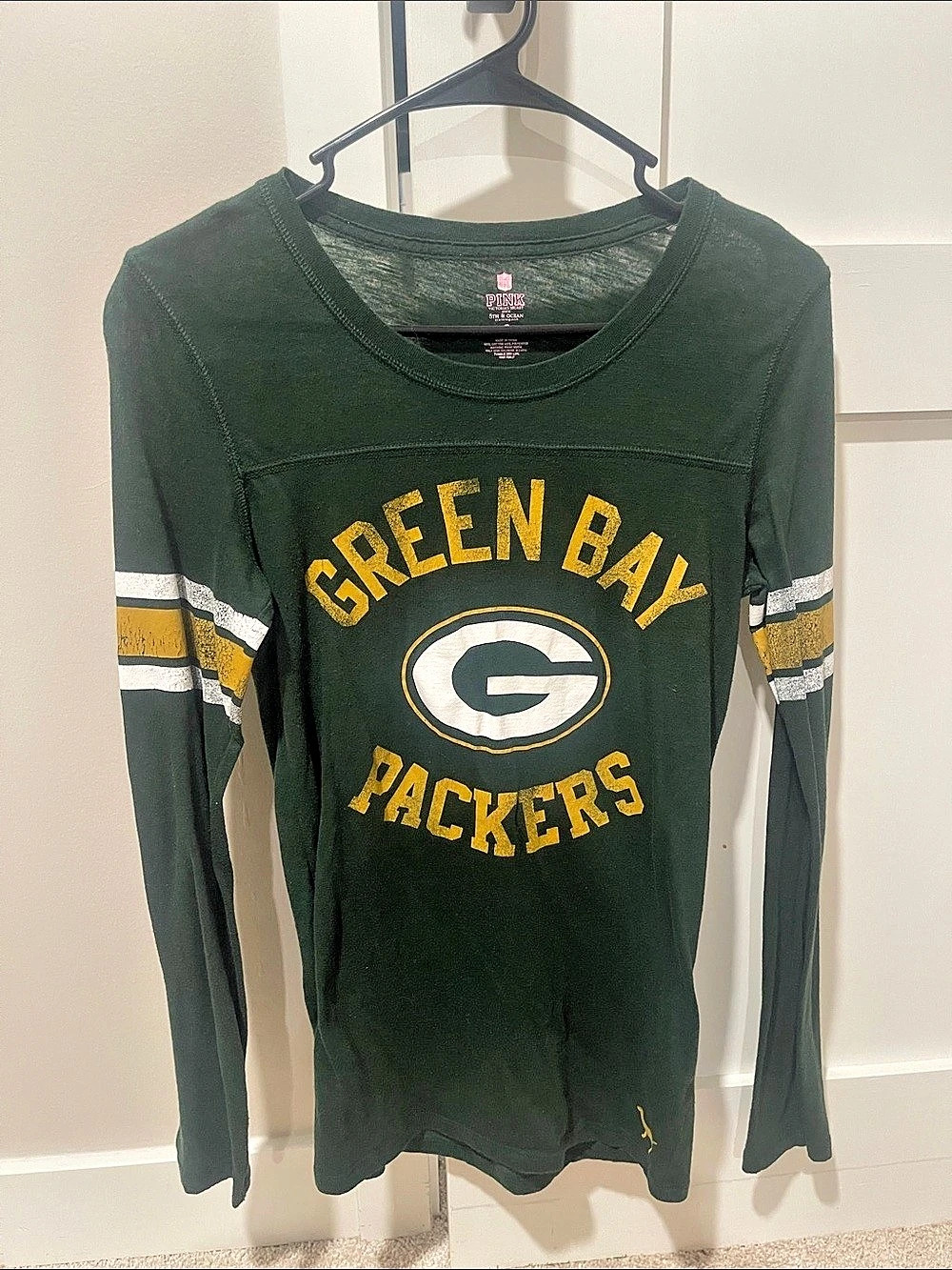PINK Green Bay Packers long sleeve tee Size Small